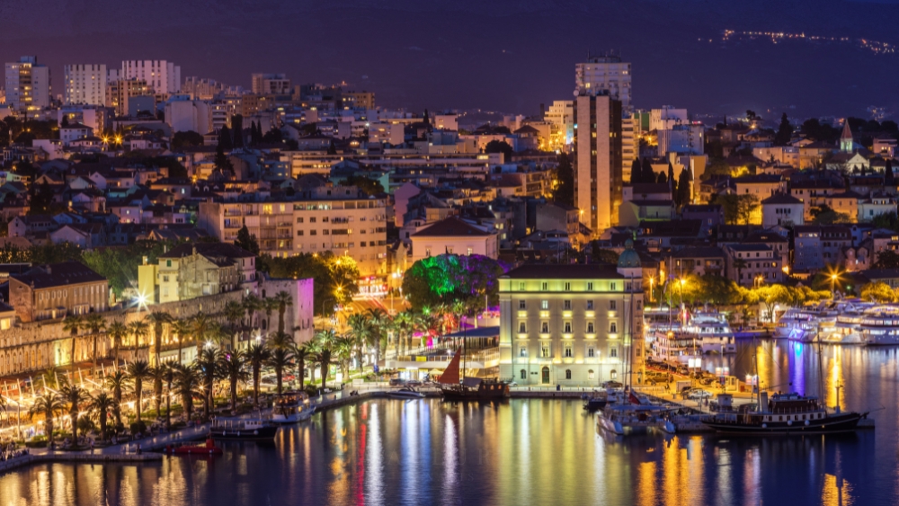 Split Croatia By Night